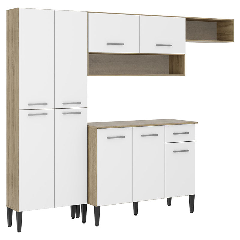 Mueble de Cocina Arizona roble y blanco 229 x 182 x 44 cm