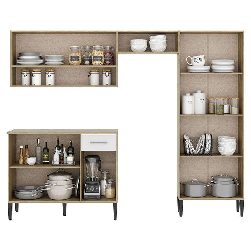 Mueble de Cocina Arizona roble y blanco 229 x 182 x 44 cm