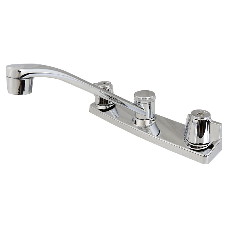 Grifo cocina 8" cuello recto Pfirst Series cromo pulido dos mandos