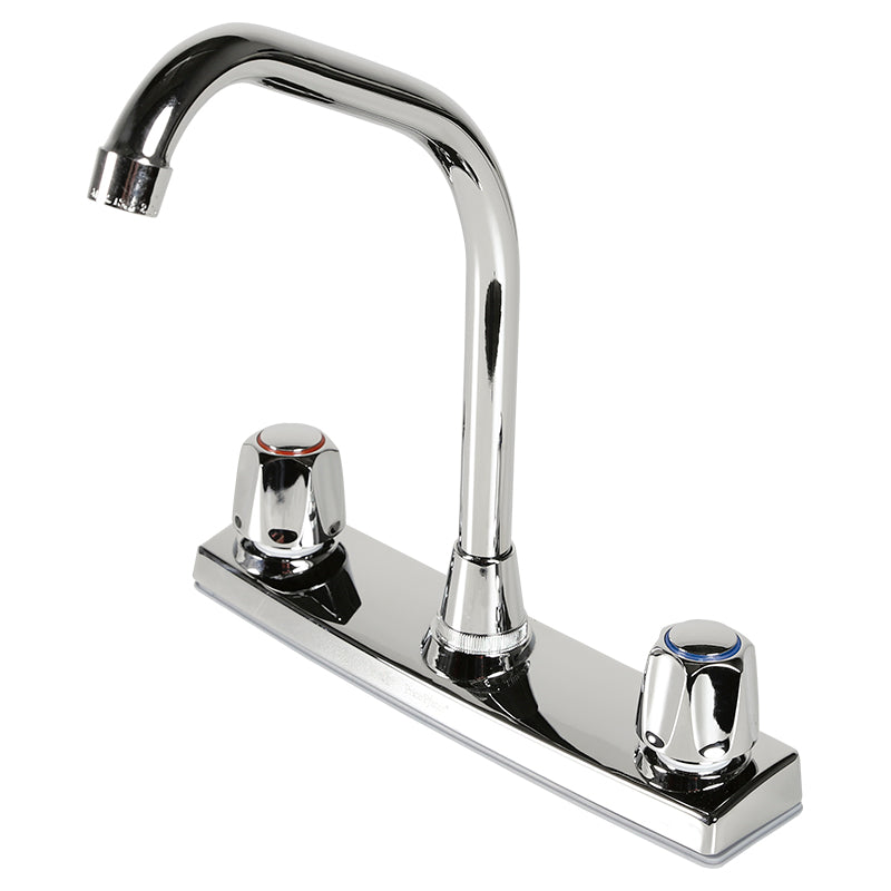 Grifo cocina 8" cuello alto Verv cromo pulido dos mandos tipo pomo