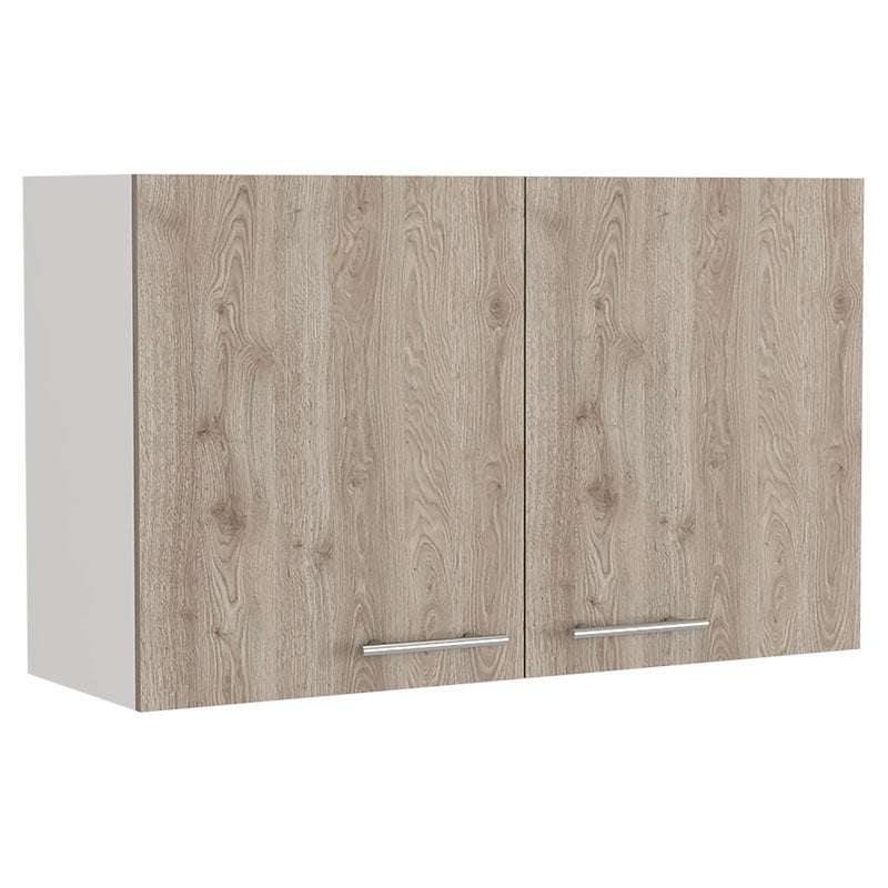 Mueble aéreo de melamina acabado ceniza 2 puertas 60 x 100 x 34 cm