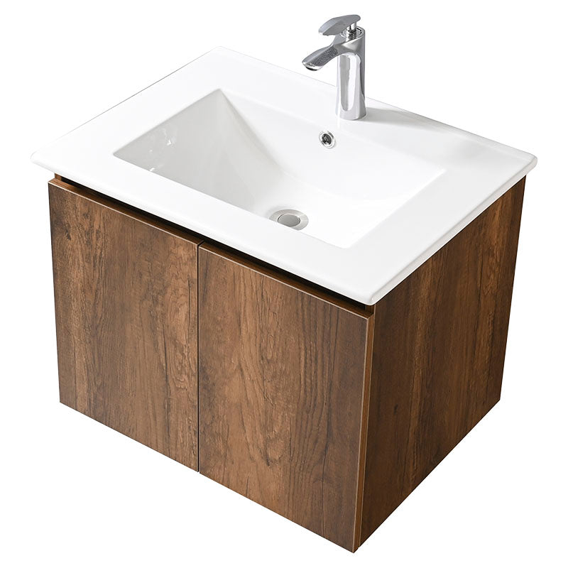 Mueble de baño Benín MDF 48 x 61 x 46 cm marrón incluye lavamanos y desagüe