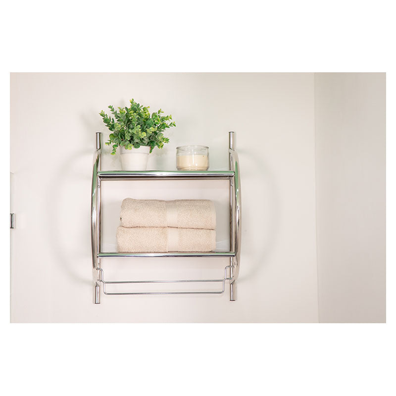 2-tier chrome metal shelf