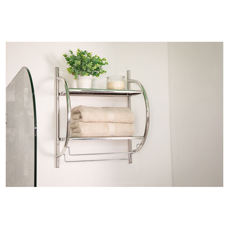 2-tier chrome metal shelf