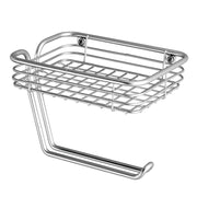 Satin Chrome Wall Mounted Toilet Paper Holder with Tray