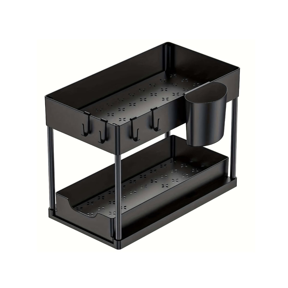 Organizador 2 niveles negro mate Basic Living