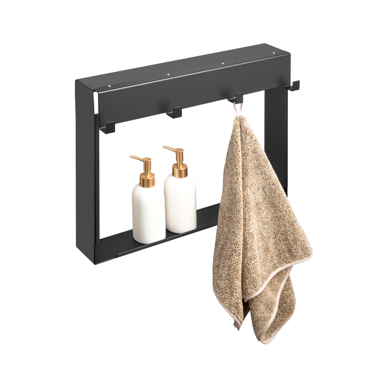 Organizador baño 1 nivel negro mate Basic Living