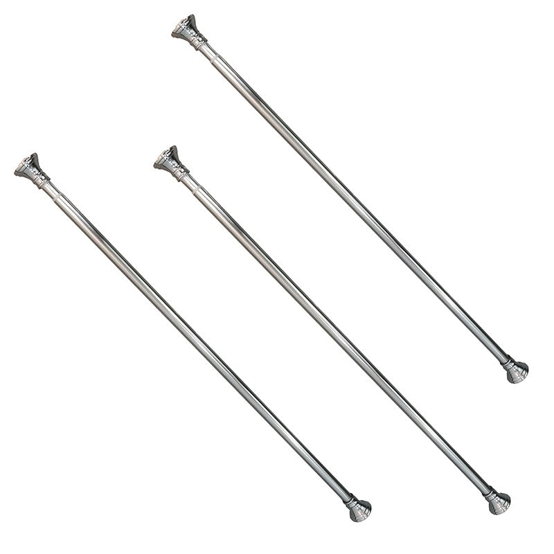 Aqua Nuova Extendable Decorative Chrome Curtain Rod 113.5-193 cm