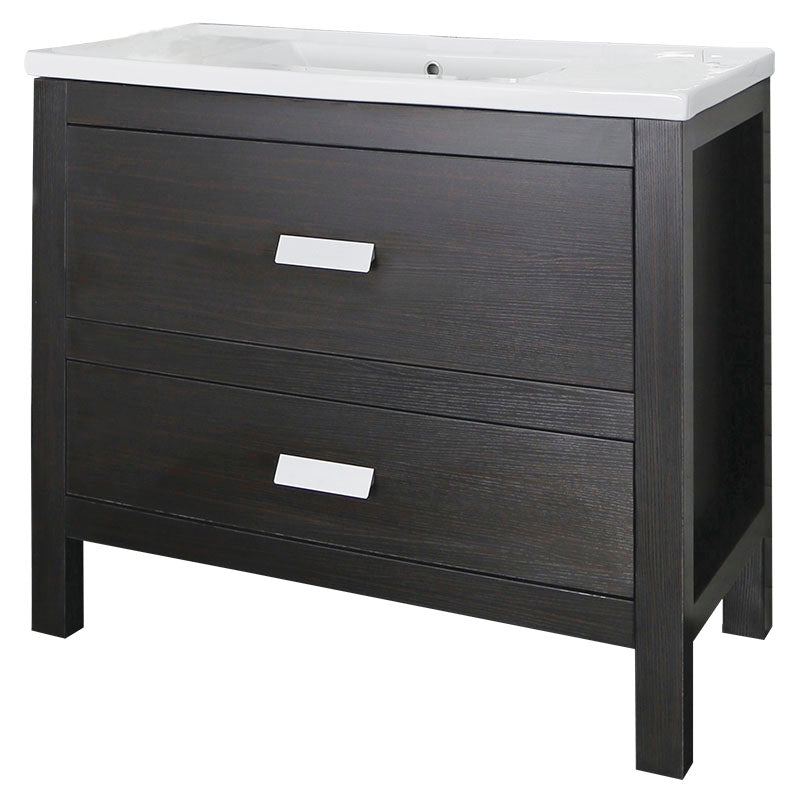 Mueble de baño Chicago MDF 100 x 46 x 86 cm marrón incluye lavamanos