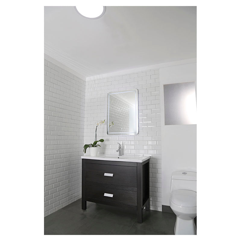 Mueble de baño Chicago MDF 100 x 46 x 86 cm marrón incluye lavamanos