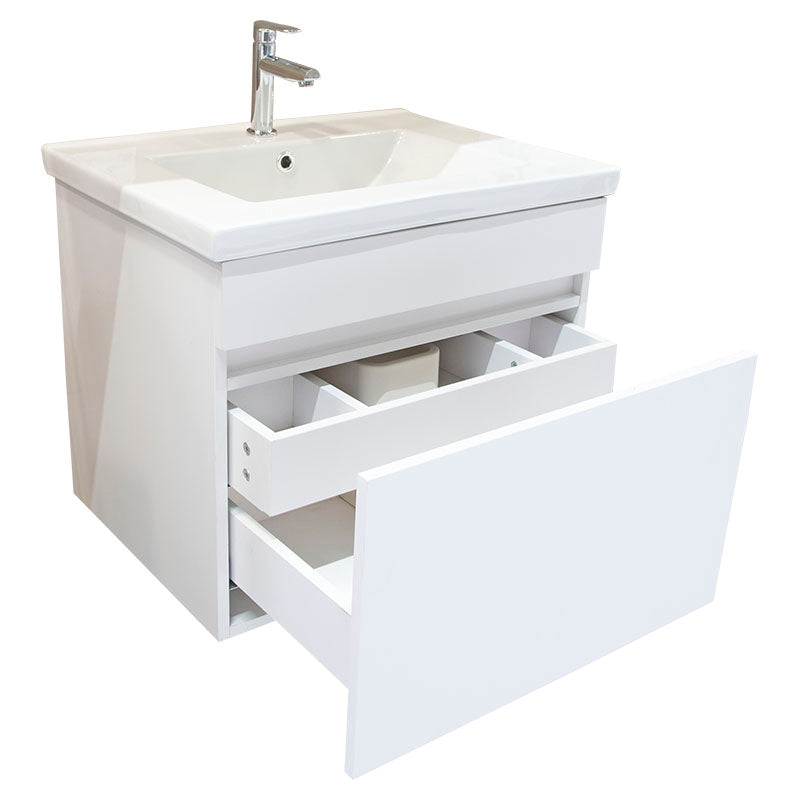 Mueble de baño Texas pvc 60 x 46 x 50 cm blanco incluye lavamanos y espejo