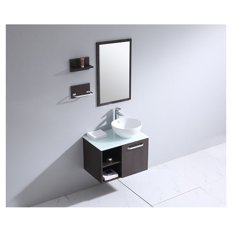 Mueble de baño Brazil MDF 90 x 52 x 55 cm gris y espejo (lavamanos se vende por separado)
