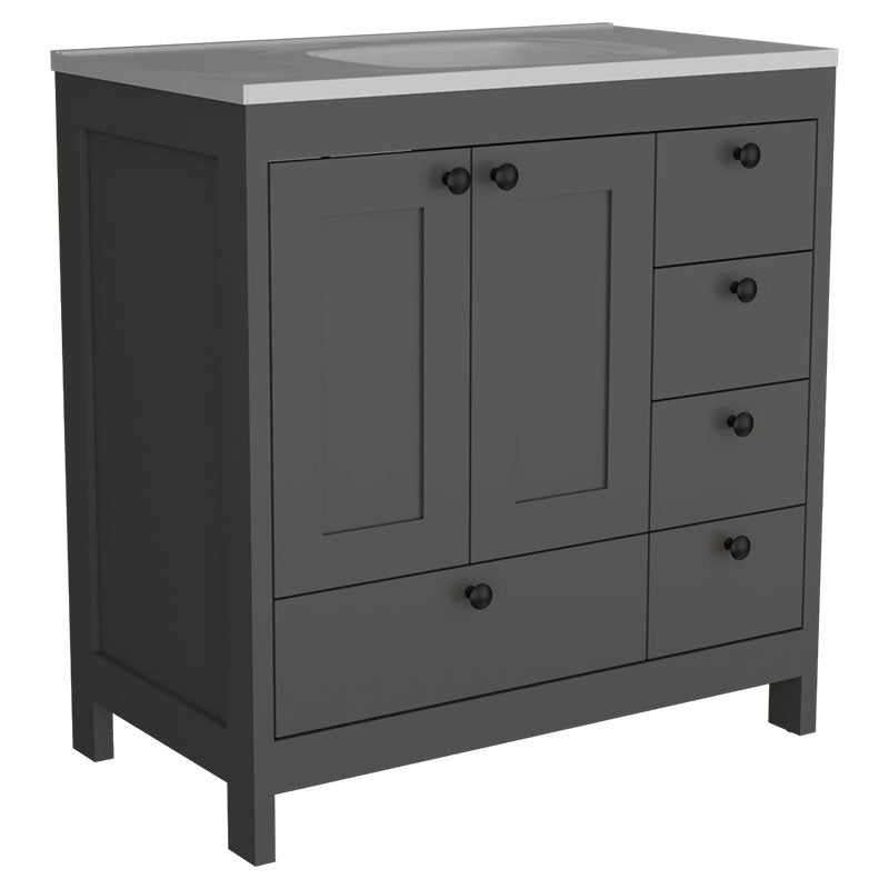 Mueble de baño Lamar melamina 85 x 80 x 45,5 cm color plomo
