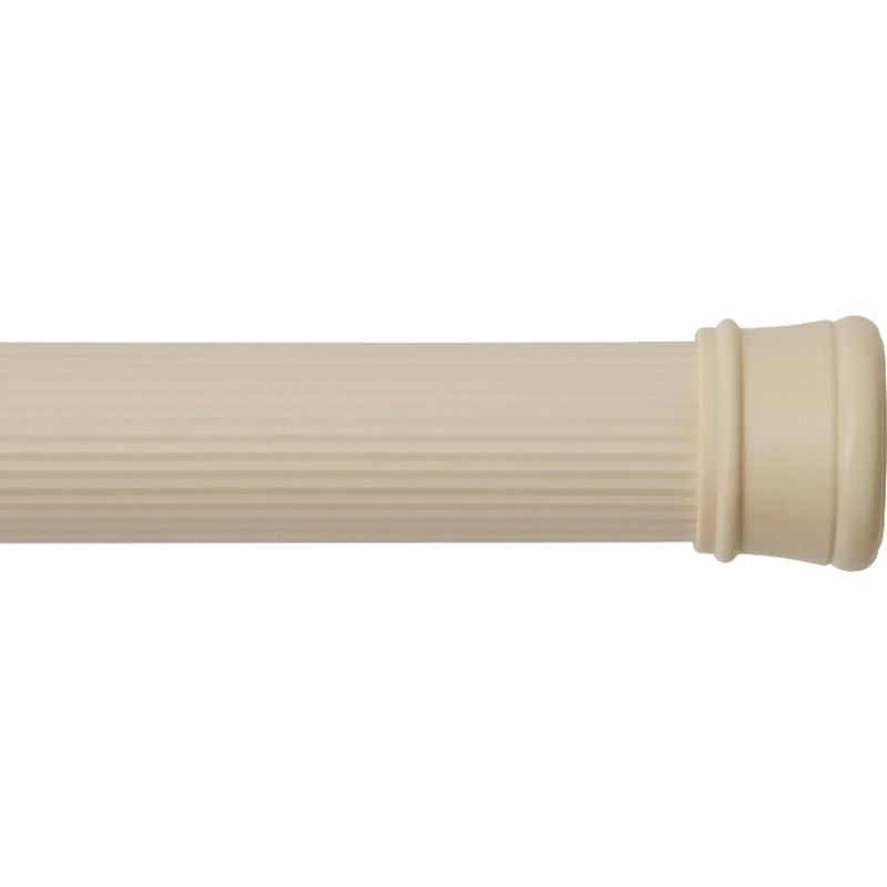 Tension curtain rod 61 to 97 cm beige grooved