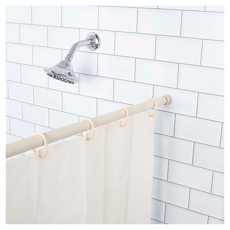 Tension curtain rod 61 to 97 cm beige grooved