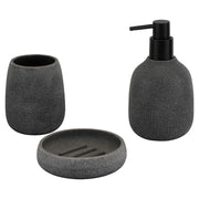 Set de accesorios de baño 3 piezas mate gris