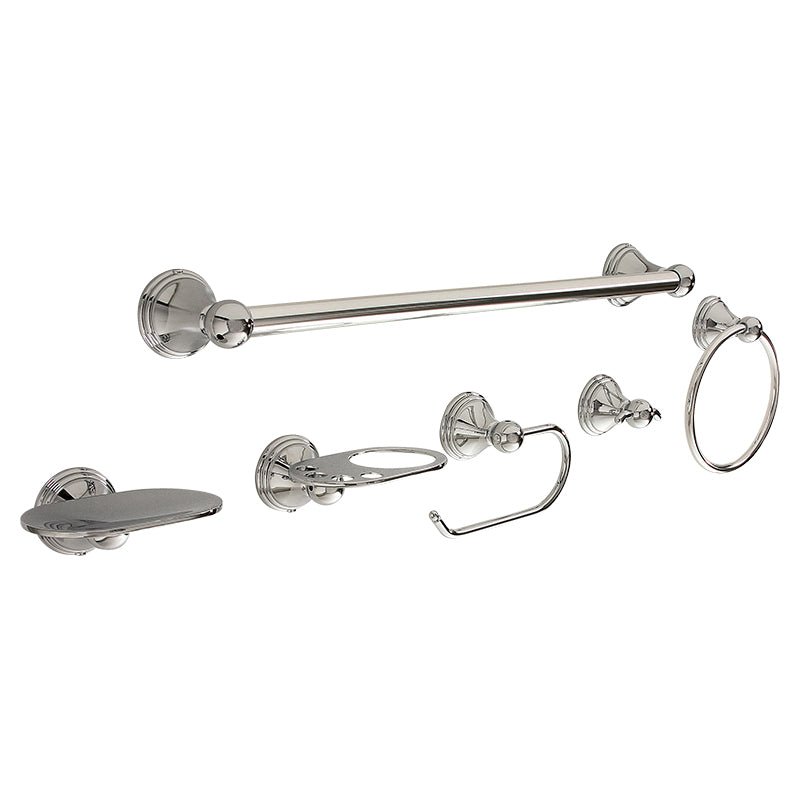 Set de accesorios para baño 6 piezas cromado