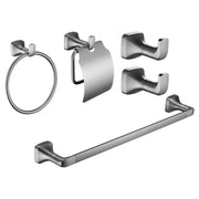 Set de accesorios para baño  5 piezas gris gunmetal Aqua Nuova Deluxe