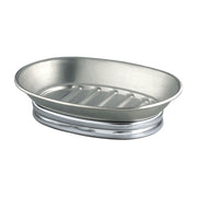 York brushed stainless steel soap dish