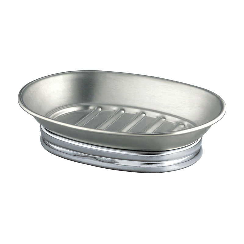 York brushed stainless steel soap dish