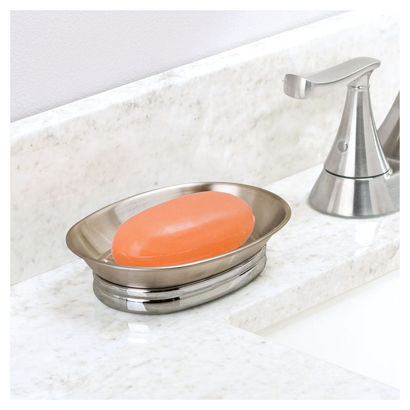 York brushed stainless steel soap dish