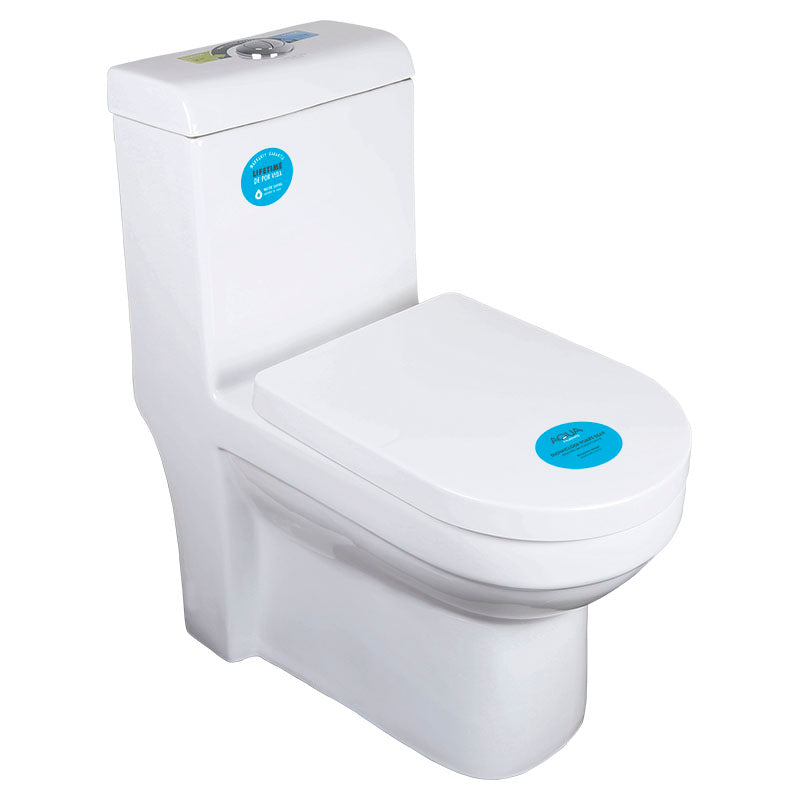 Inodoro Aldo Aqua Nuova una pieza blanco elongado descarga doble