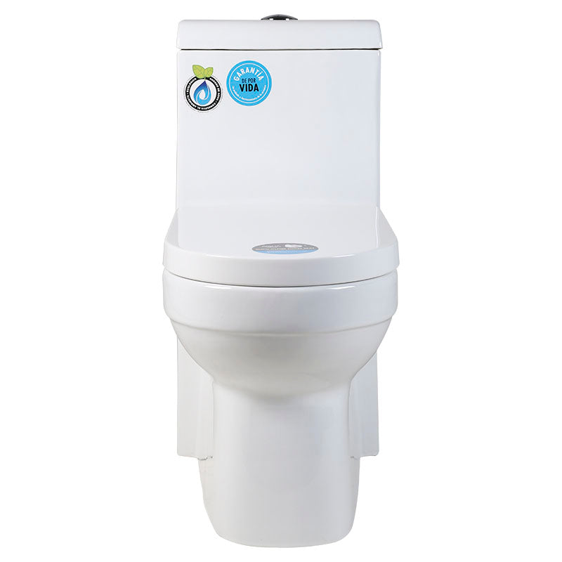 Inodoro Aldo Aqua Nuova una pieza blanco elongado descarga doble