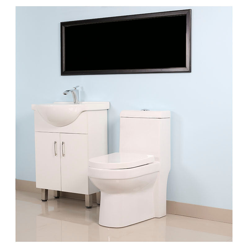 Inodoro Aldo Aqua Nuova una pieza blanco elongado descarga doble