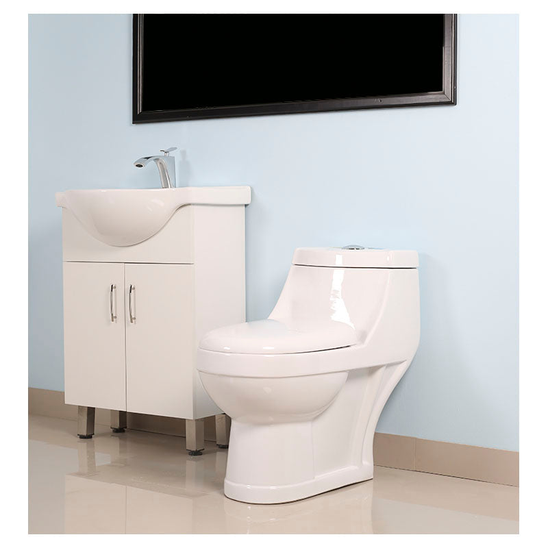 Dante Aqua Nuova One-Piece Elongated Dual Flush Toilet, White