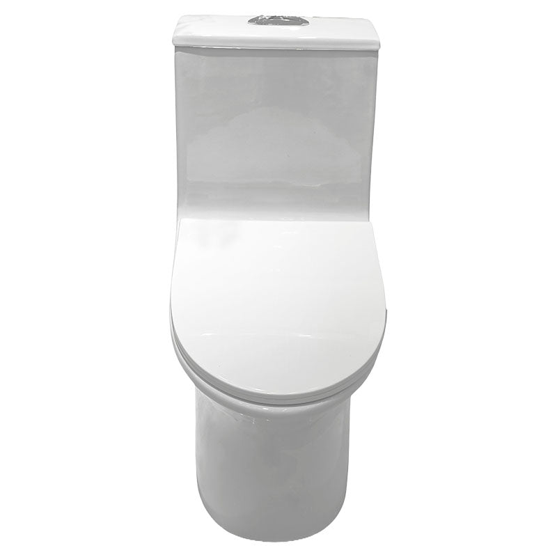 Aqua Nuova Noce One-Piece Elongated White Toilet Dual Flush