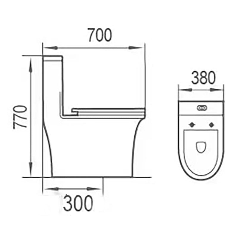 Aqua Nuova Noce One-Piece Elongated White Toilet Dual Flush