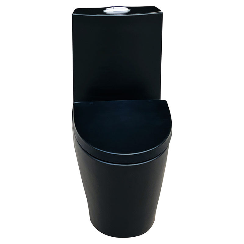 Aqua Nuova Deluxe elongated one-piece black dual-flush toilet