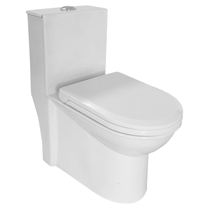 Inodoro Savio blanco redondo doble descarga 3 y 6 litros Aqua Nuova Deluxe