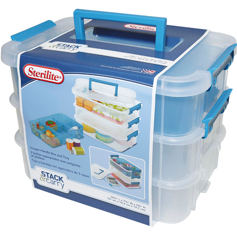 Caja organizadora 10 litros 3 niveles con compartimentos