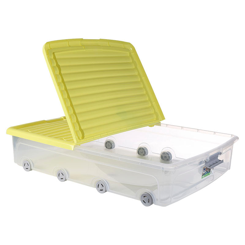 Caja plástica bajo cama XL verde 55 litros 57 x 39 x 32 cm