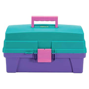 Turquoise and purple organizer box with mirror 36 cm