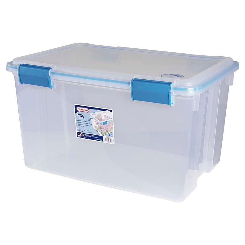 Caja de almacenaje 51 litros transparente cierre hermético