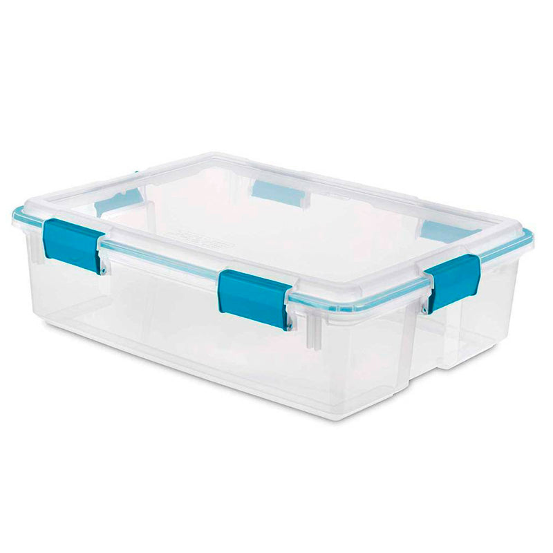 Caja de almacenaje 35 litros transparente cierre clip