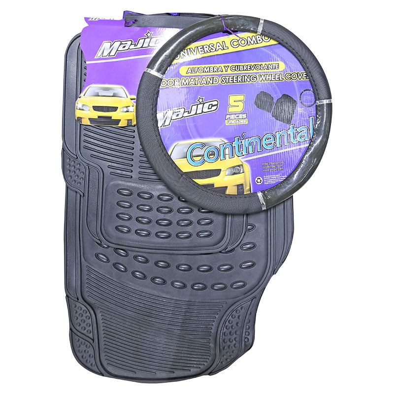 Kit  cubrevolante y alfombra negro majic