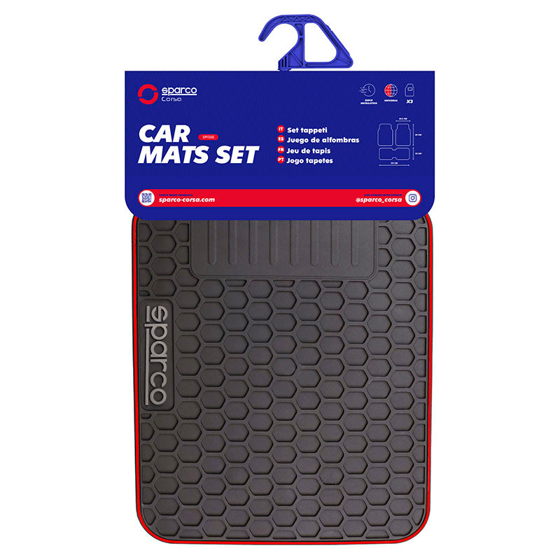 Set de 3 alfombras de PVC SPF500RD sparco