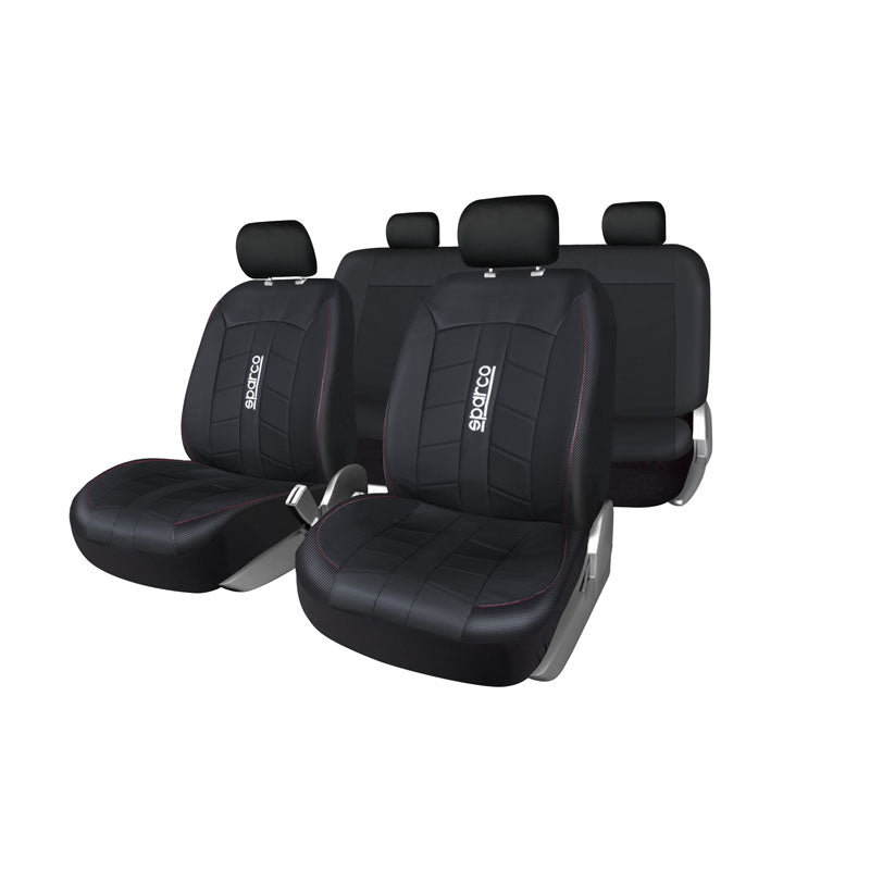 Cubreasientos de pvc negro 9 piezas sparco