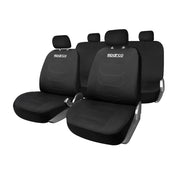 9-piece black polyester Sparco seat covers
