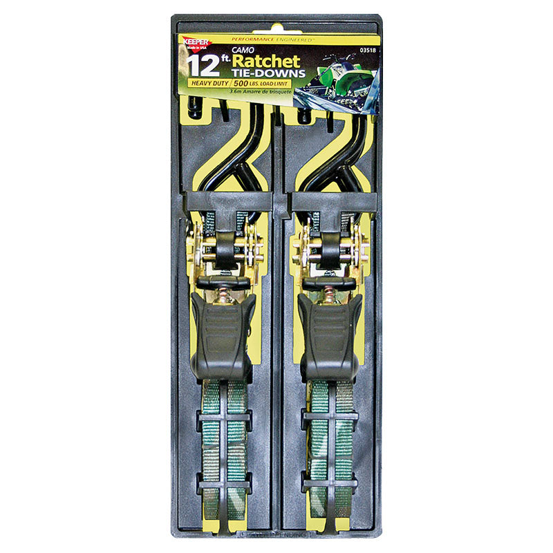 Load Strapped Inside Box Keeper 3.9 m Ratchet Tie-Down Strap with Hook, 300 lb Max Load ...