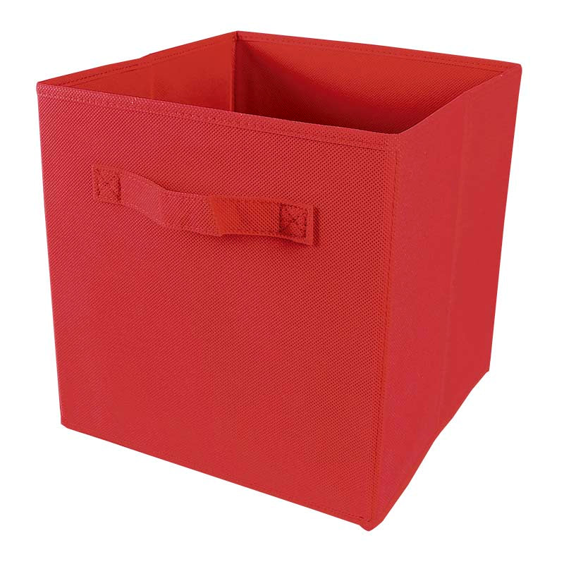 Cubo organizador de tela rojo 28 x 28 x 28 cm
