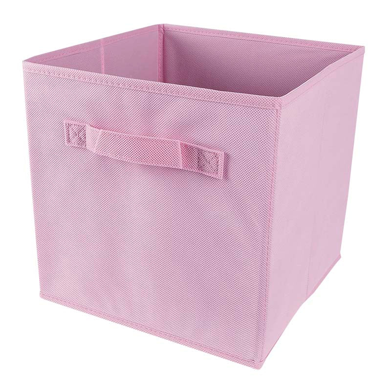 Cubo organizador de tela rosado 28 x 28 x 28 cm