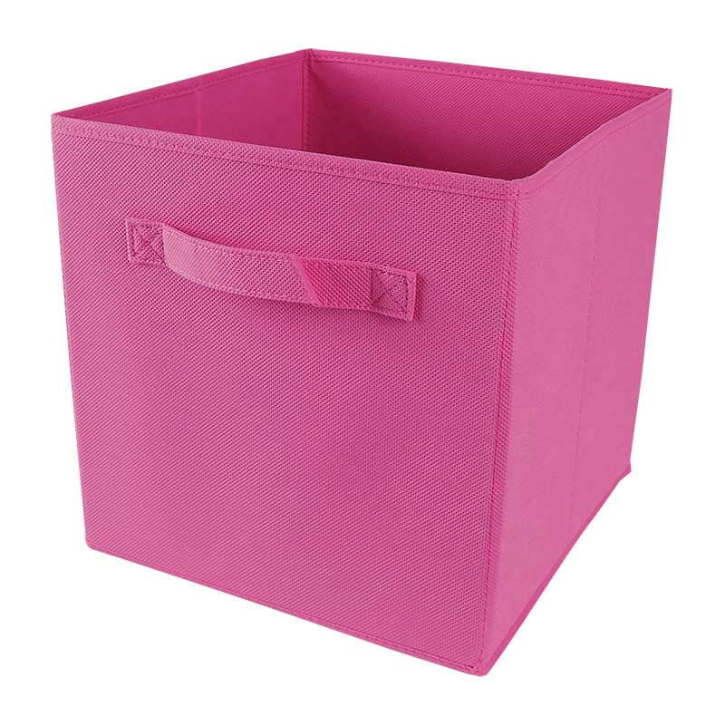Cubo organizador de tela fucsia 28 x 28 x 28 cm