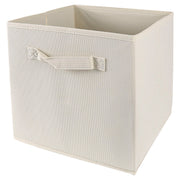 Cubo organizador de tela beige 28 x 28 x 28 cm