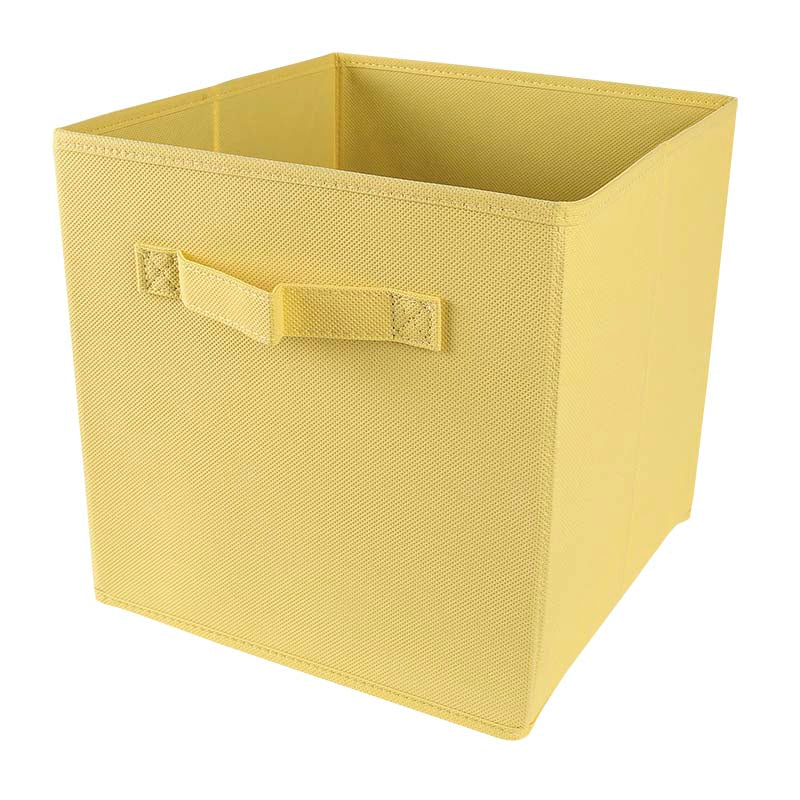 Cubo organizador de tela amarillo 28 x 28 x 28 cm