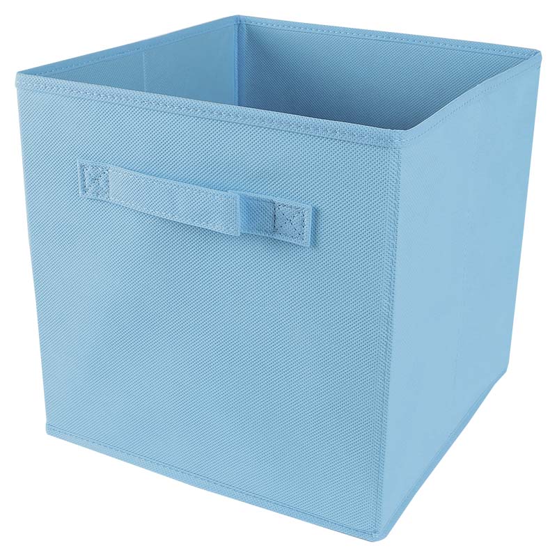 Cubo organizador de tela celeste 28 x 28 x 28 cm
