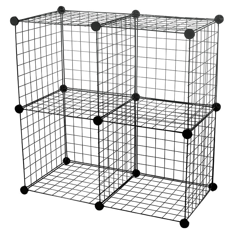 Mueble organizador cubos 4 espacios metal negro 73 x 73 x 36 cm